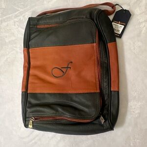 Links & Kings leather shoe bag. Floridian Golf club logo. $240 retail